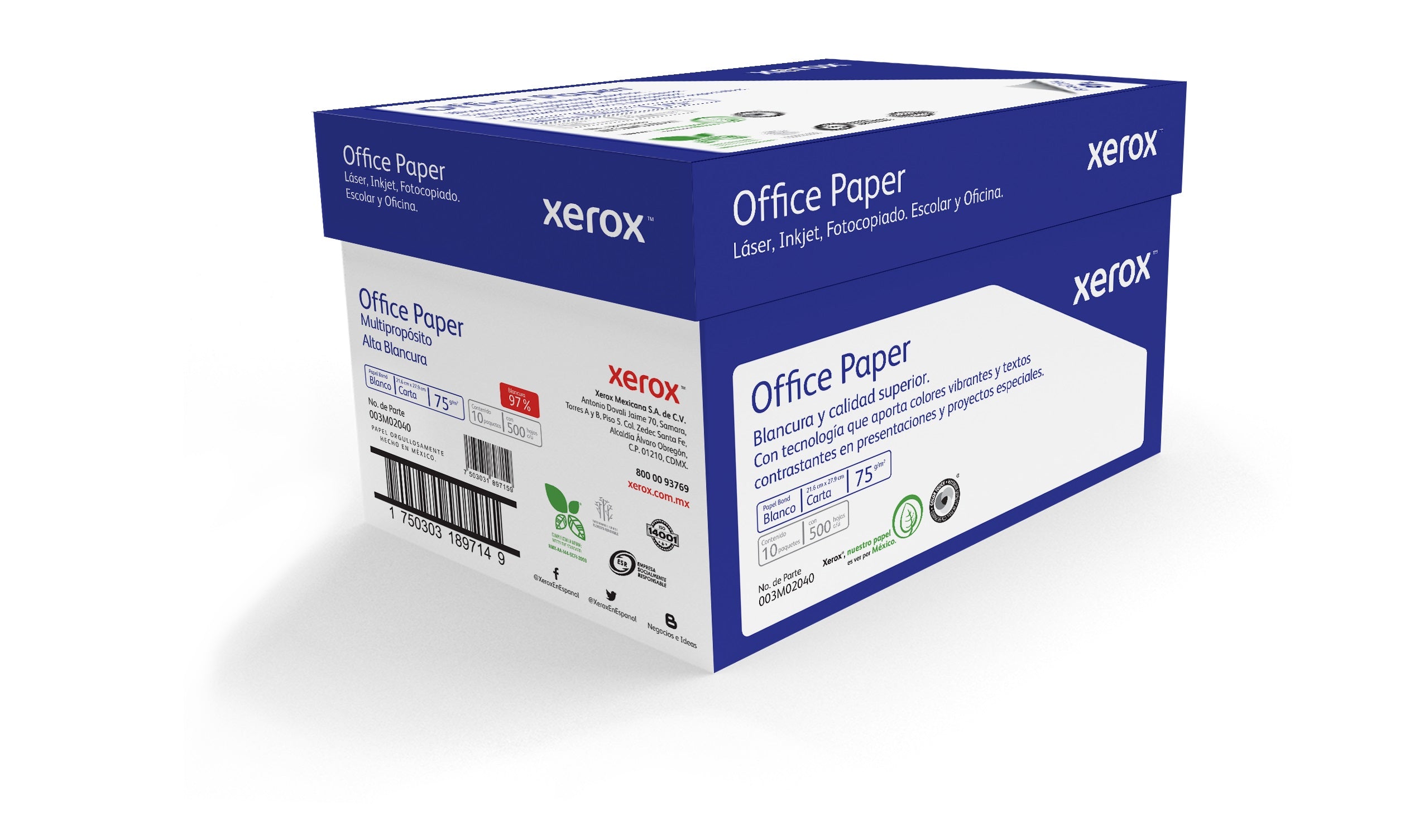 XEROX PAPEL OFFICE AZUL CARTA 97  BLANCURA - XEROX PAPEL OFFICE AZUL CARTA 97  BLANCURA -